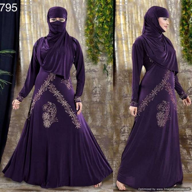 Burqa Peafowl 08 Satin Silk Fancy Wear Burqa Collection